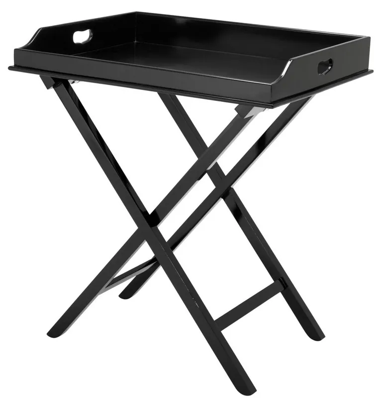 Direktkauf Casa Padrino bandeja de servir de lujo con soporte negro 77 x 59,5 x Altura 81,5 cm - Bandeja de Caoba Extraíble y Abatible - Accesorios de Lujo