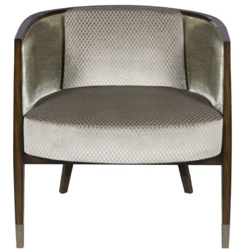 Kracherpreis Casa Padrino Sillón Art Decó Marrón Oscuro / Plata / Oro 74 x 83 x H. 71 cm - Muebles Art Deco - Calidad de Lujo