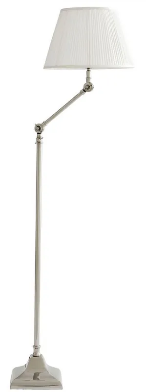Garantierte Lieferung Casa Padrino lámpara de pie de lujo con brazo giratorio plata / blanco Ø 30 x H. 115-143 cm - Lámpara de Salón Ajustable en Altura