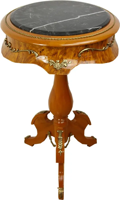 Casa Padrino mesa auxiliar barroca caoba marrón claro con encimera de mármol 70 x 41 cm - muebles de mesa muebles barrocos Abverkauf