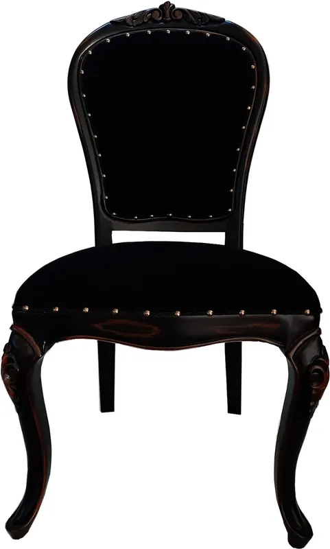 Casa Padrino - Silla de comedor barroca de lujo, aspecto antiguo negro / negro-marrón - Muebles de hotel de lujo - Muebles barrocos Beliebt