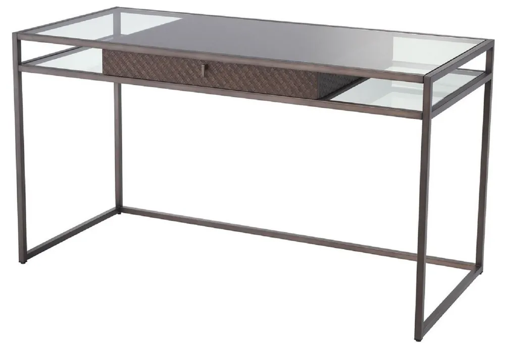 Casa Padrino escritorio de lujo con cajón bronce 135 x 60 x H. 75,5 cm - Calidad de Lujo - Muebles de Oficina de Lujo Jetzt Bestellen