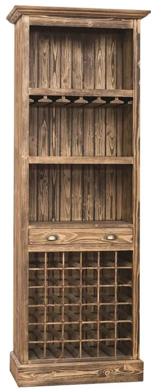 Casa Padrino gabinete de bar de estilo campestre marrón 78 x 41 x H. 210 cm - Gabinete de Vino de Madera Maciza - Muebles de Bar en Estilo Campestre Solange Der Vorrat Reicht