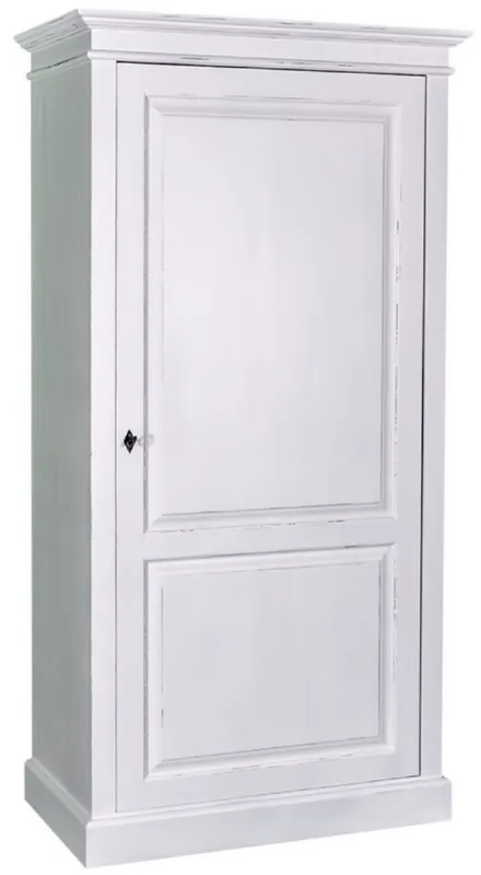 Casa Padrino armario de ropa de estilo campestre blanco antiguo 100 x 67 x A. 200 cm - Armario de Dormitorio de Madera Maciza con Puerta - Muebles de Dormitorio de estilo Campestre Knallerangebot