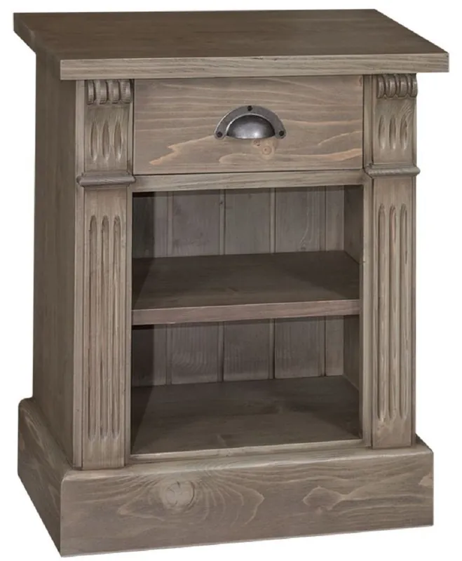 Sonderangebot Casa Padrino mesita de noche de estilo campestre con cajón y estante marrón 49 x 33 x H. 60 cm - Cómoda de Madera Maciza - Armario de Noche - Muebles de Dormitorio de Estilo Campestre