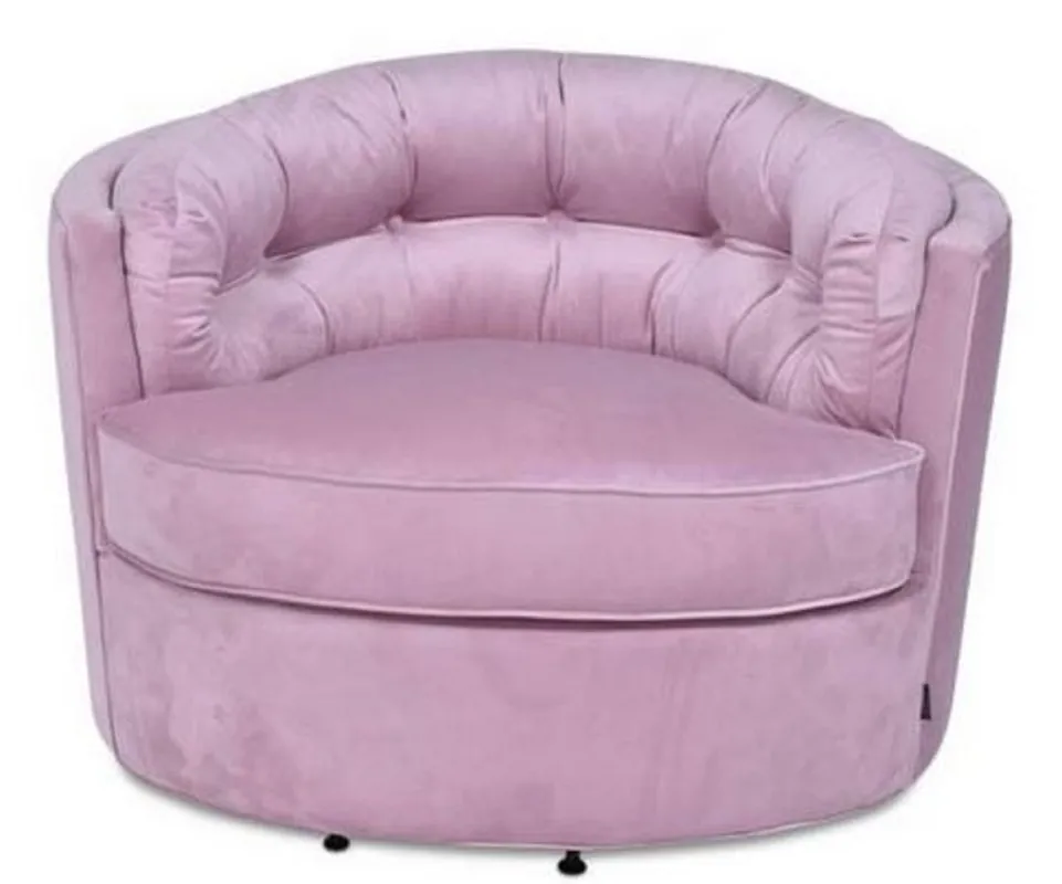 Casa Padrino sillón giratorio de lujo rosa 90 x 86 x H. 71 cm - Sillón de Terciopelo - Sillón de Salón- Muebles de Salón Preisknaller