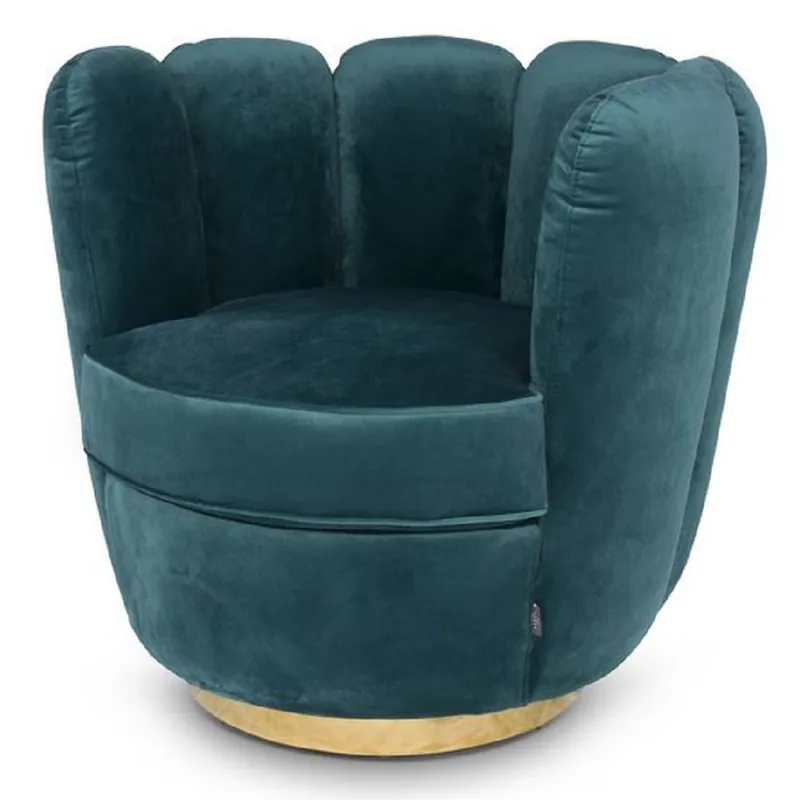 Neue Kollektion Casa Padrino sillón de terciopelo de diseño verde 85 x 77 x H. 75 cm - Muebles de Salón de Diseño - Colección de Lujo