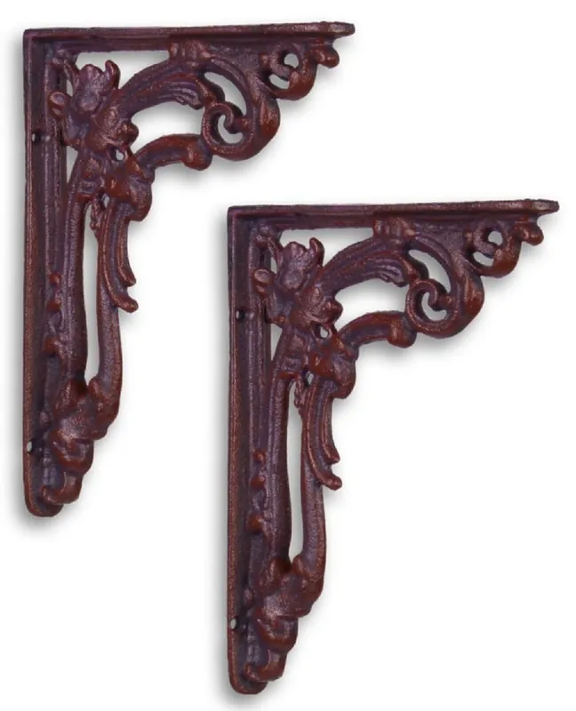 Angebot Casa Padrino Conjunto de Soporte de Pared Art Nouveau Marrón Rojizo Antiguo 14,7 x H. 19,4 cm - Accesorios de Decoración de Pared Barroco y Art Nouveau