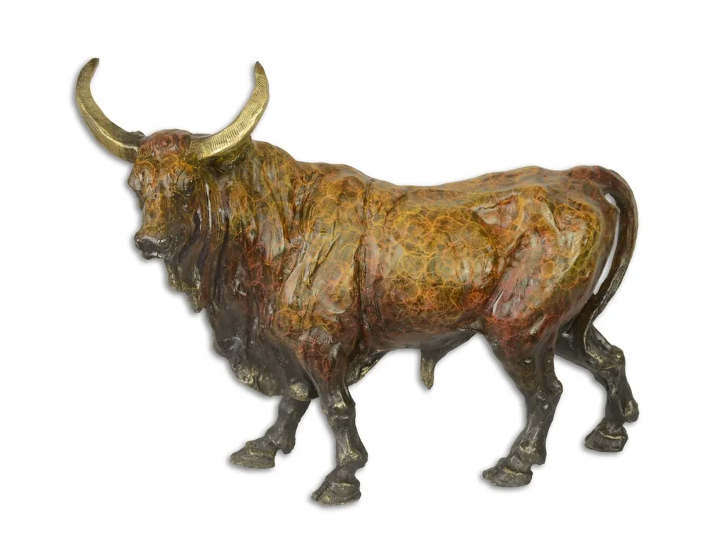 Angebot Figura de bronce de lujo Casa Padrino búfalo asiático 16,8 x 47,5 xh.35,6 cm - escultura de bronce - decoración - accesorios deco
