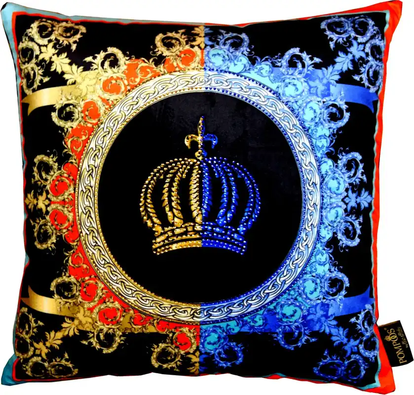 Cojín de diseño Harald Glööckler Pompöös de Casa Padrino con diamantes de imitación Corona - Colección de arte - Schneller Versand
