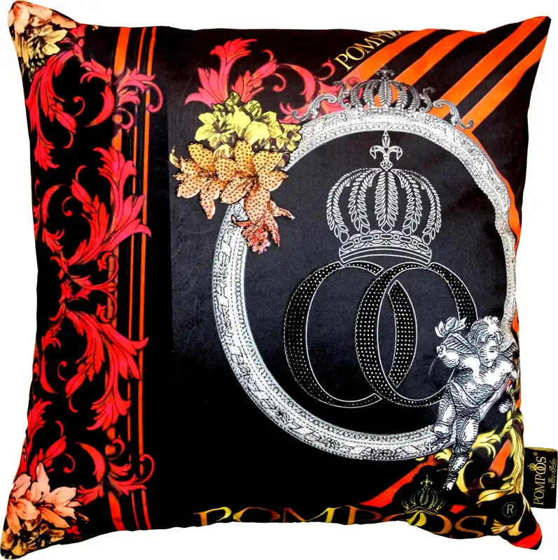 Top-Preis Cojín de diseño Harald Glööckler Pompöös de Casa Padrino con diamantes de imitación Rojo / Negro - Colección de arte -