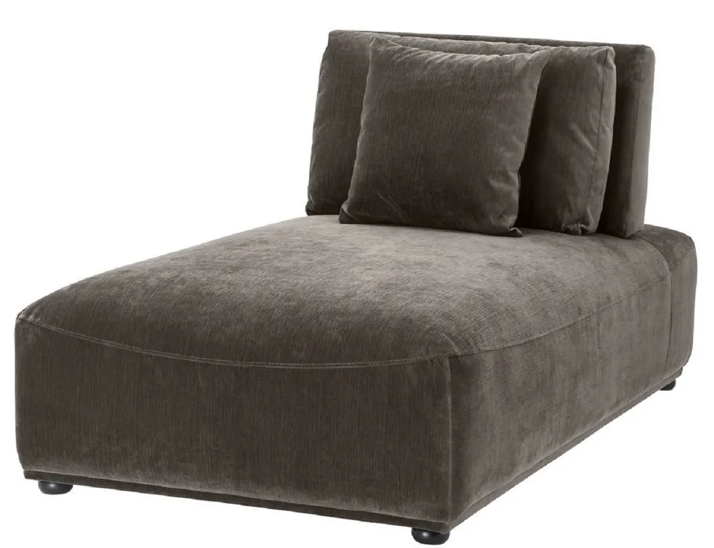 Versand Am Gleichen Tag Casa Padrino Chaise Longue de Lujo Gris / Negro 93 x 158 x H. 83 cm - Silla Reclinable con Respaldo y 2 Cojines - Muebles de Salón
