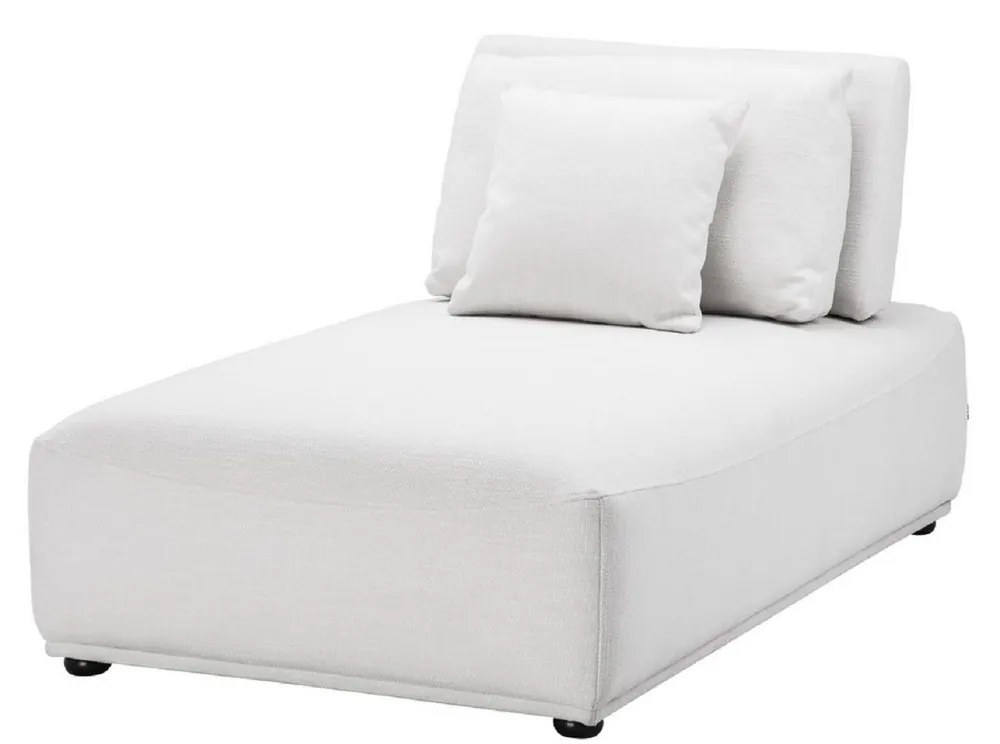 Aktuell Casa Padrino Chaise Longue de Lujo Blanco / Negro 93 x 158 x H. 83 cm - Silla Reclinable con Respaldo y 2 Cojines - Muebles de Salón