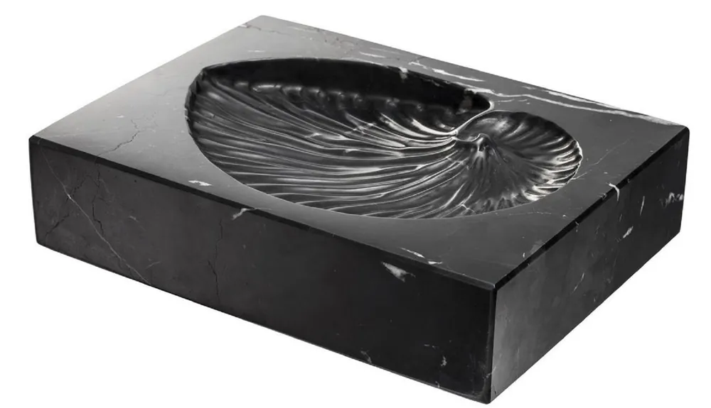 Casa Padrino decoración de escritorio de lujo negro 24 x 18 x H. 5,5 cm - Objeto Deco de Mármol - Accesorios Deco Sichere Zahlung