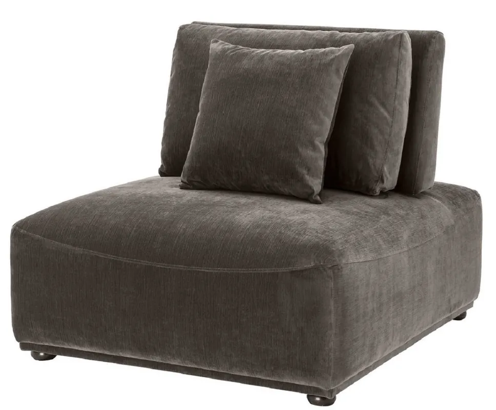 Sale Casa Padrino sillón de lujo gris / negro 93 x 109 x H. 83 cm - Sillón de Salón con Respaldo y 2 Cojines - Muebles de Salón
