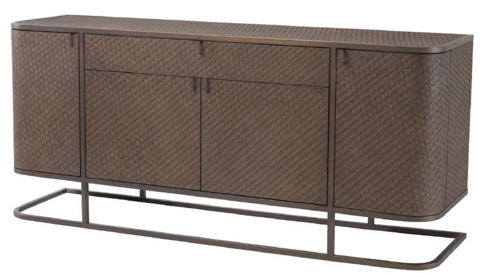 Casa Padrino cómoda de lujo con 4 puertas y cajón marrón / bronce 170 x 46 x H. 75 cm - Calidad de Lujo Ausverkauf