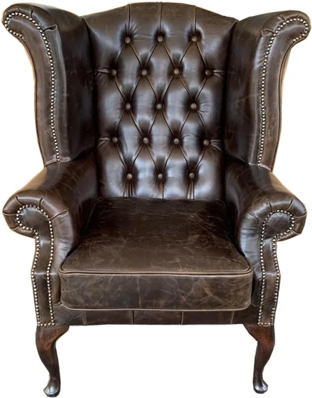 Preisreduziert Casa Padrino - Sillón de cuero genuino, marrón vintage - Muebles de sala de estar de lujo