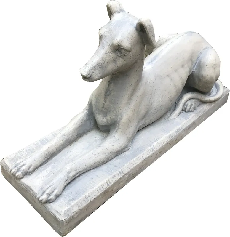 Casa Padrino Art Nouveau Garden Sculpture Dog Solid & Heavy 83 x 27 x H47 cm - Garden Sculpture Deco Antique Style Grey Super-Preis