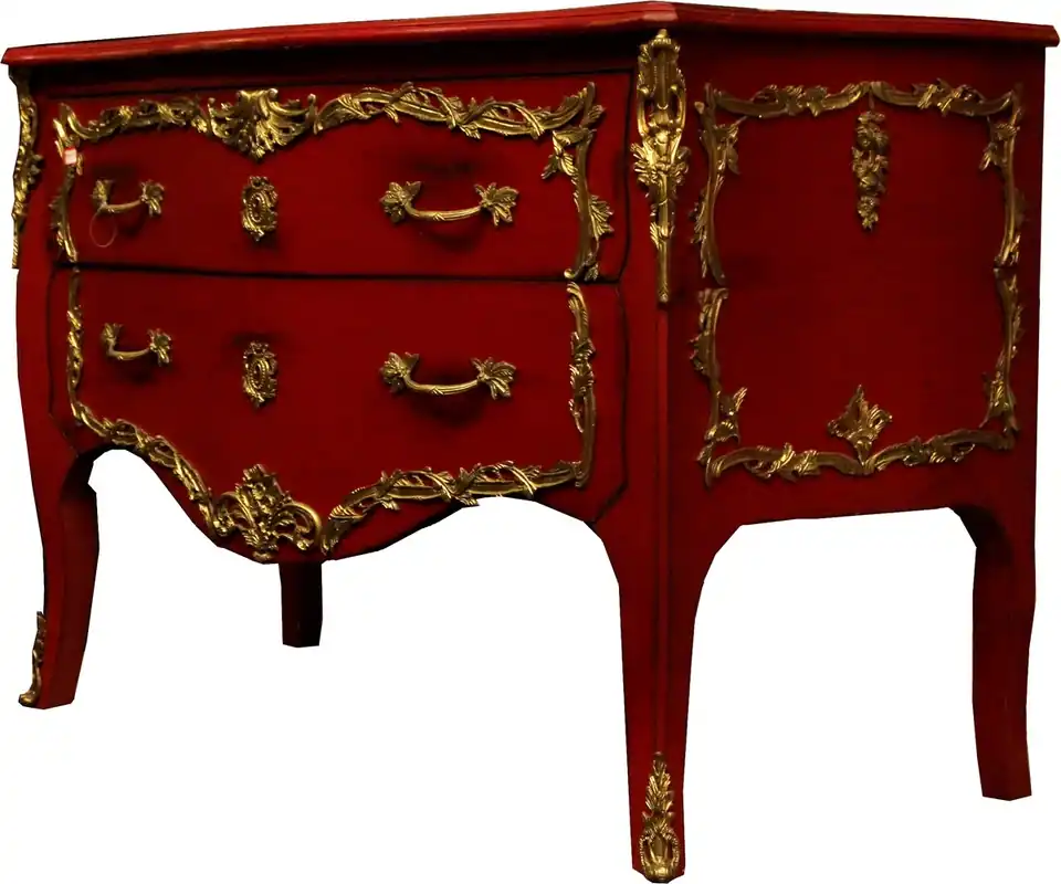 Online Kaufen Tocador barroco Casa Padrino Rojo / Dorado Estilo antiguo 130 cm - Hecho a mano de madera maciza - Edición limitada