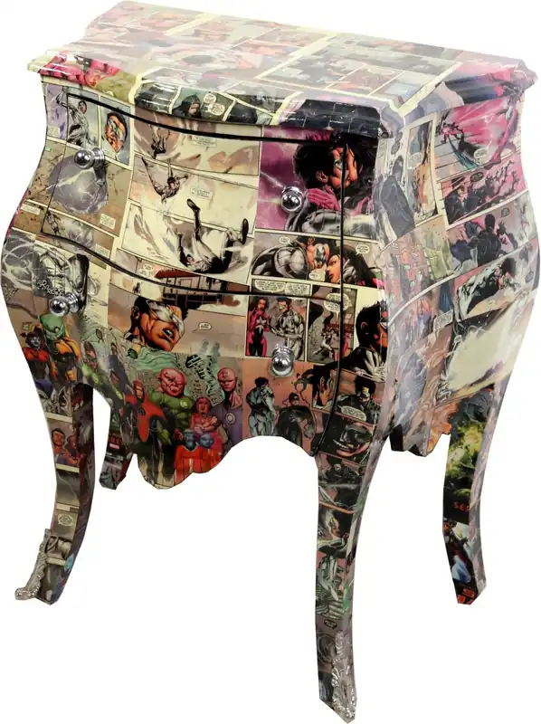 Casa Padrino Cómoda Barroca Comic Design 63 cm x H 75 cm - Hecho a mano único - Edición limitada Rabatt