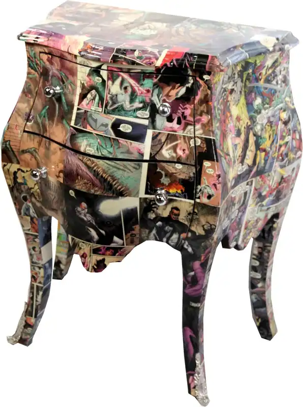 Kracherpreis Casa Padrino Cómoda Barroca Comic Design 63 cm x H 75 cm Mod3 - Hecho a mano único - Edición limitada