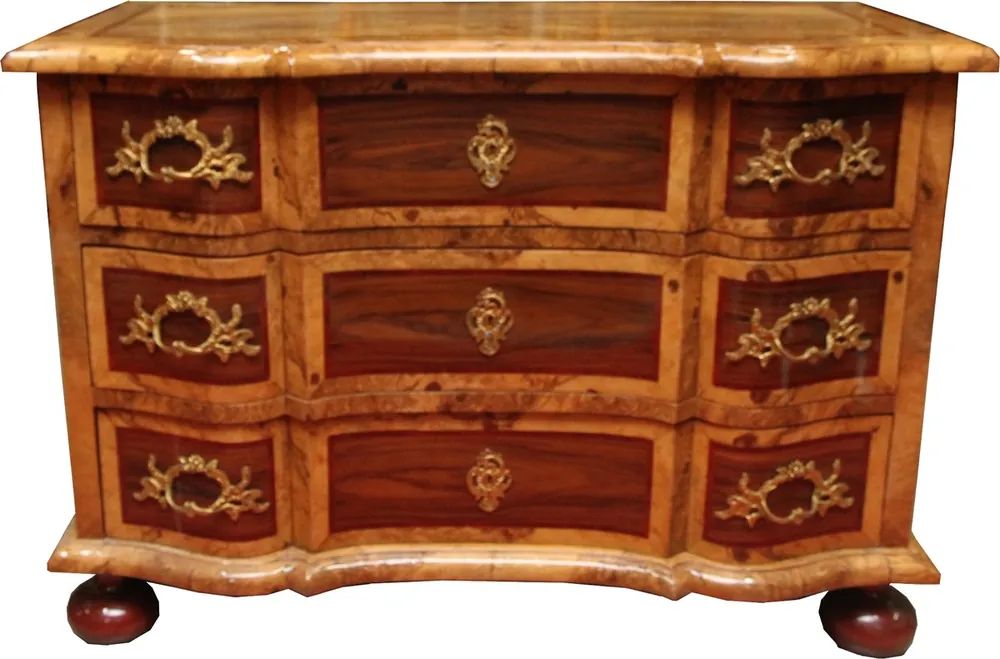 Cajonera barroca Casa Padrino marrón con incrustaciones de 127 cm con adornos finos Top-Seller