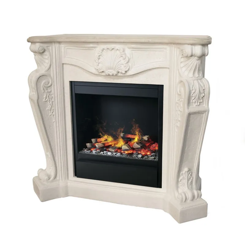 Top-Angebot Casa Padrino chimenea de lujo Art Nouveau crema blanco con inserto de chimenea de vapor LED 118 x 43 x H. 111 cm - Chimenea eléctrica de lujo con función de vapor