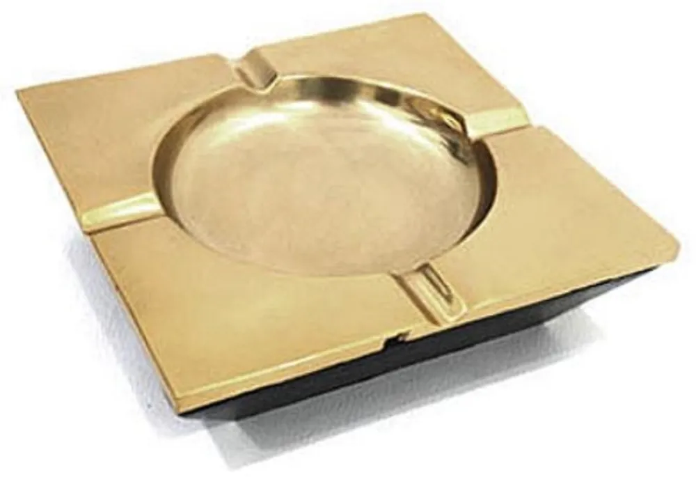Casa Padrino cenicero latón antiguo 15 x 15 cm - Cenicero Cuadrado de Aluminio - Accesorios Deco Must-Have