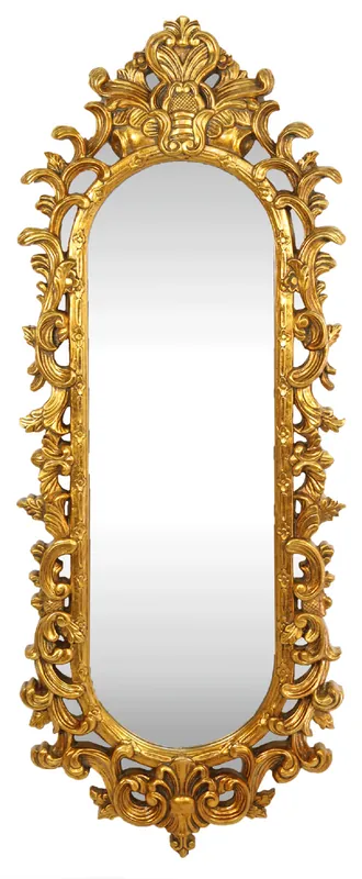 Schneller Versand Casa Padrino Espejo de Pared Barroco Oro 55 x H. 125 cm - Espejo de Armario Hecho a Mano - Noble y Magnífico