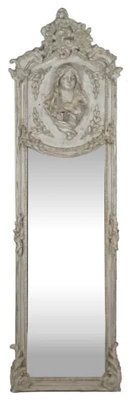 Casa Padrino Espejo de Pared Barroco de Lujo Madonna Gris 55 x H. 175 cm - Sólido y Pesado - Espejo de Estilo Antiguo Solange Der Vorrat Reicht