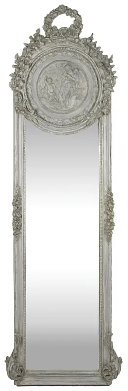 Casa Padrino Espejo Barroco Gris 55 x H. 175 cm - Sólido y Pesado - Espejo de Pared de Estilo Antiguo Neue Ware