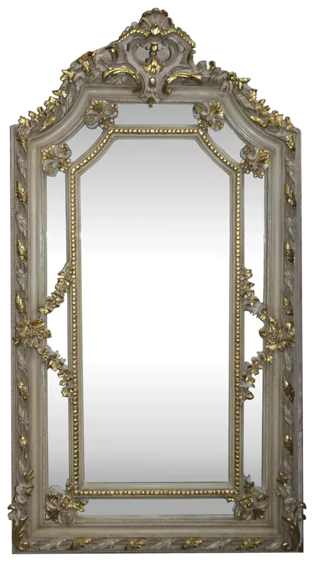 Casa Padrino espejo de pared barroco crema estilo antiguo / oro 115 x H. 215 cm - Magnífico Espejo Barroco con Hermosos Adornos - Muebles de Estilo Barroco Begrenztes Angebot