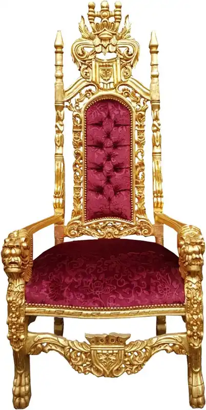 Billig Casa Padrino sillón de trono barroco rojo burdeos patrón / oro - Sillón real hecho a mano - Sillón de boda - Sillón gigante - Magníficos muebles barrocos