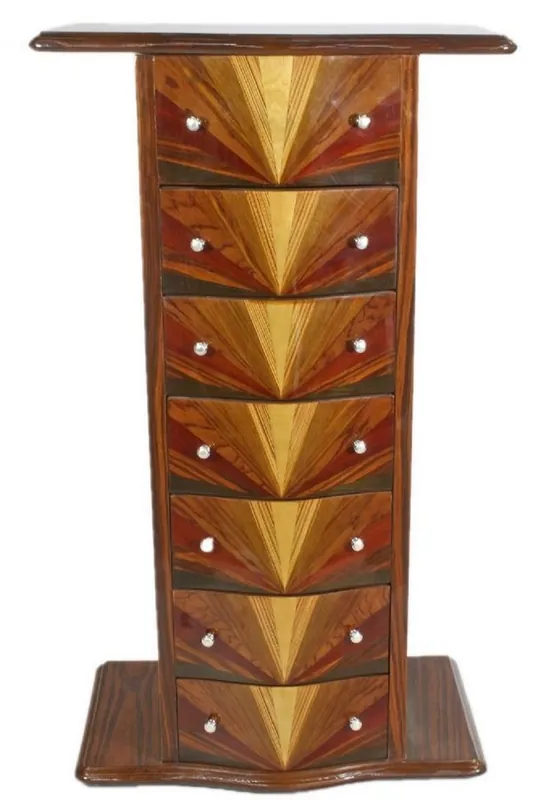 Neue Ware Casa Padrino Cómoda Art Deco de Caoba con 7 Cajones y Estante Marrón 70 x 40 x H. 120 cm - Muebles Art Deco