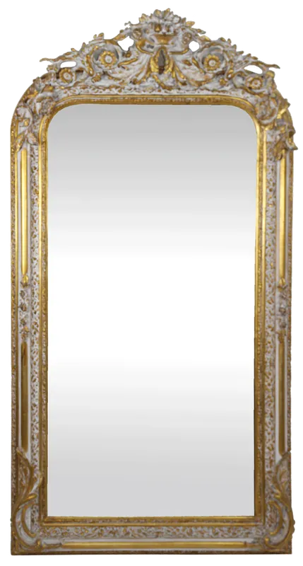 Preiswert Casa Padrino espejo de pared barroco oro / blanco 85 x H. 160 cm - Espejo Barroco con Hermosos Adornos - Muebles Barrocos