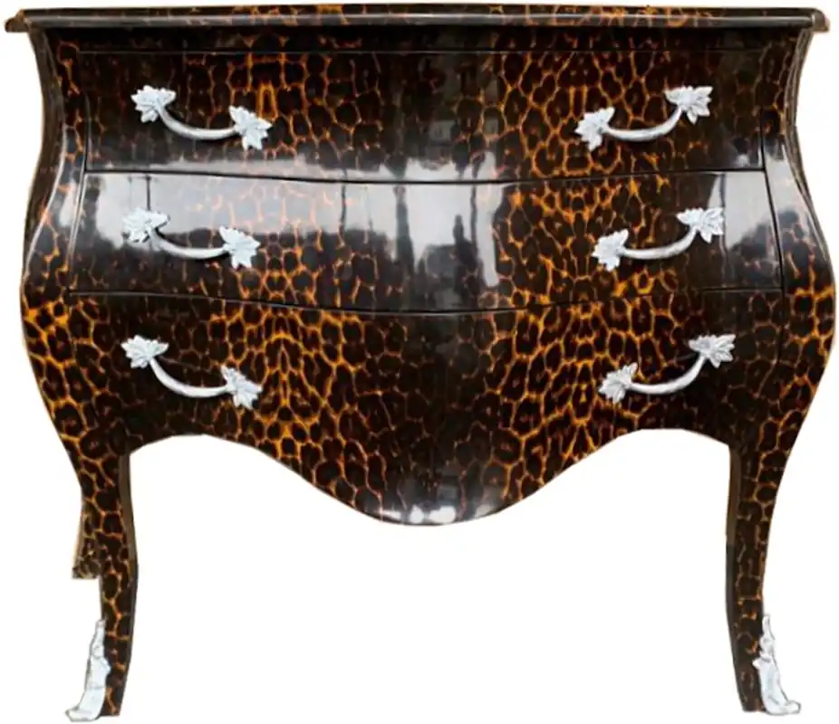 Cajonera barroca Casa Padrino en leopardo / plata con 3 cajones - estilo de muebles antiguos Angebot