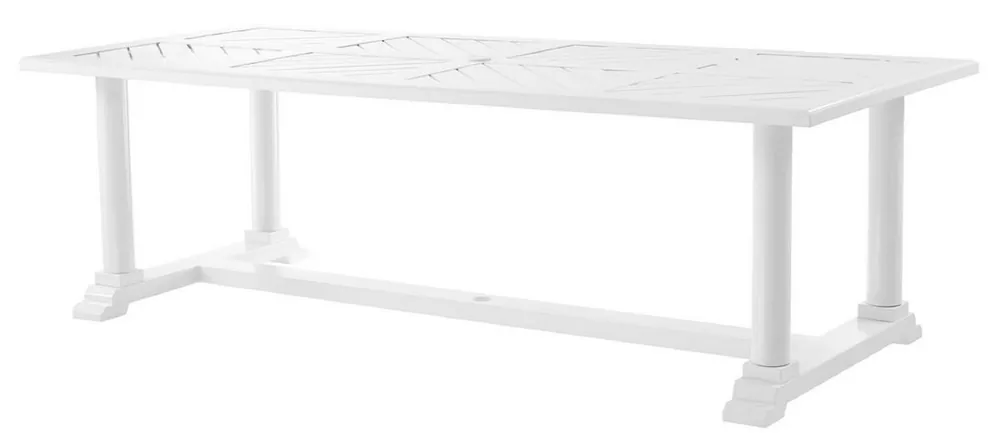Rabatt Casa Padrino mesa de comedor de lujo blanco 240 x 103 x H. 75 cm - Mesa de Cocina Rectangular Hecha de Aluminio Duradero de Alta Calidad - Mesa de Jardín