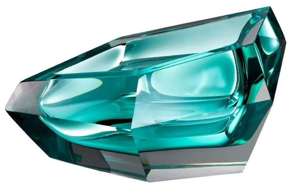 Casa Padrino tazón de vidrio cristal de lujo turquesa 22 x 14 x H. 10,5 cm - Bol Deco de Diseño - Accesorios Decorativos Beliebt
