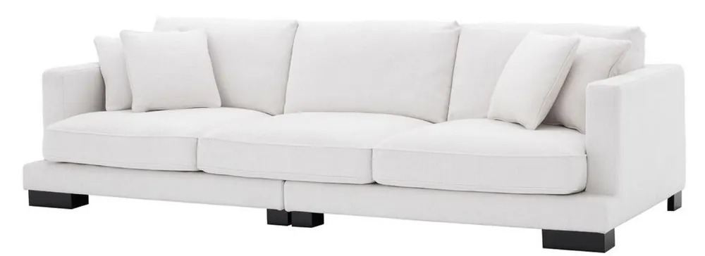 Casa Padrino sofá de sala de estar de lujo con cojines blanco / negro 284 x 110 x H. 85 cm - Muebles de Sala de Estar - Colección de Lujo Direkt Vom Hersteller