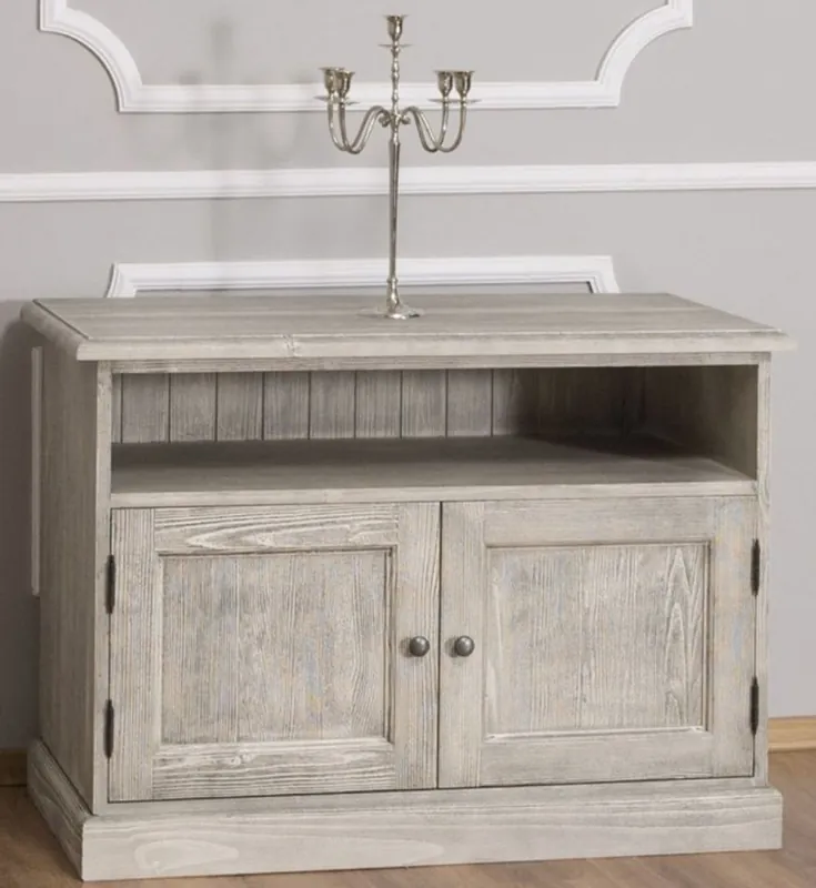 Knallerangebot Casa Padrino aparador de estilo campestre con 2 puertas gris 100 x 53 x H. 71 cm - Mueble TV de Madera Maciza - Mueble de Salón - Muebles de Estilo Campestre