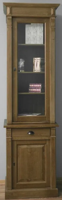 Casa Padrino armario estantería de estilo campestre marrón 73 x 51 x A. 240 cm - Armario de madera maciza con 2 puertas y cajones - Gabinete de Libros en Estilo Campestre Sichere Zahlung
