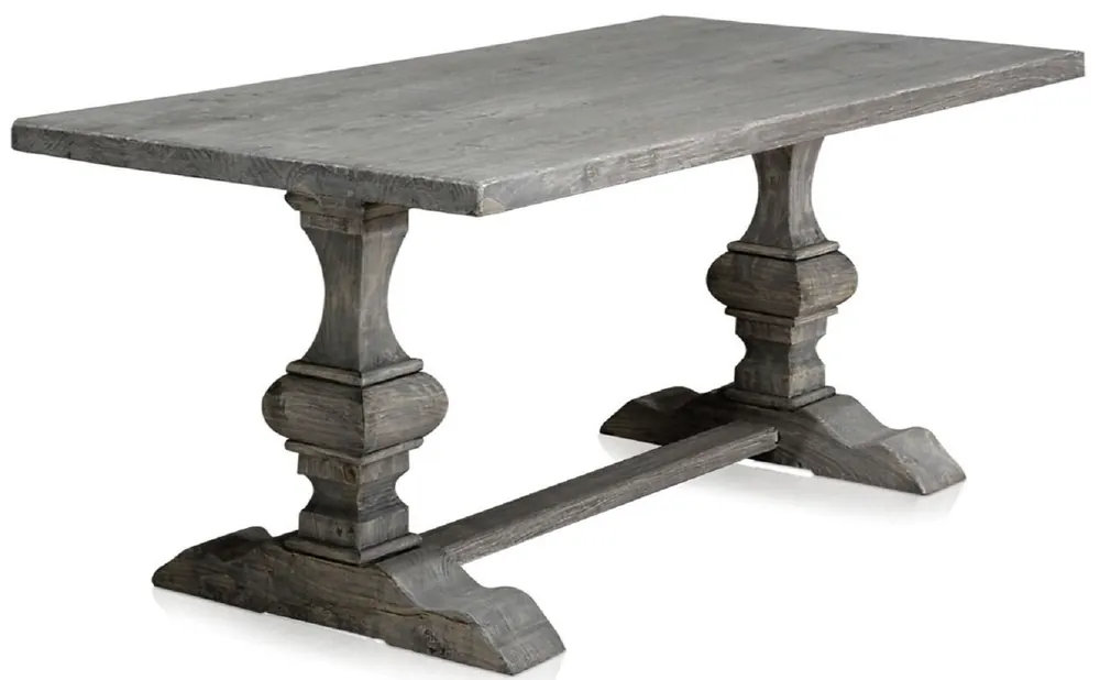 Meistverkauft Casa Padrino mesa de comedor de madera maciza de lujo gris 180 x 90 x A. 76 cm - Mesa de Cocina Rectangular de Madera Vieja Sin Tratar de Alta Calidad