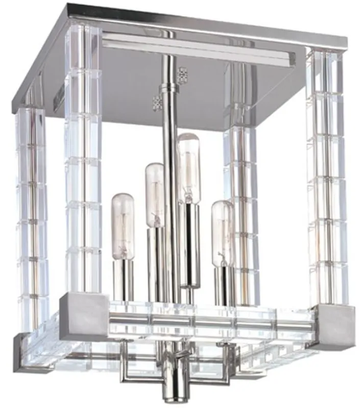 Casa Padrino lámpara de techo de diseño plata / latón antiguo 29 x 29 x A. 36 cm - Lámpara de Techo Moderna de Vidrio Cristal - Lámparas de Lujo Must-Have