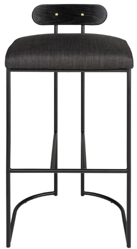 Casa Padrino silla de bar de diseño negro 46 x 46 x A. 92 cm - Taburete de bar moderno con acero pintado en polvo - Muebles de Bar de Lujo Nur Für Kurze Zeit