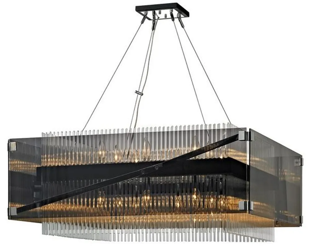Casa Padrino araña de luces de lujo plata / negro / bronce oscuro 87,7 x 87,7 x A. 36,9 cm - Calidad de Lujo Direkt Vom Hersteller