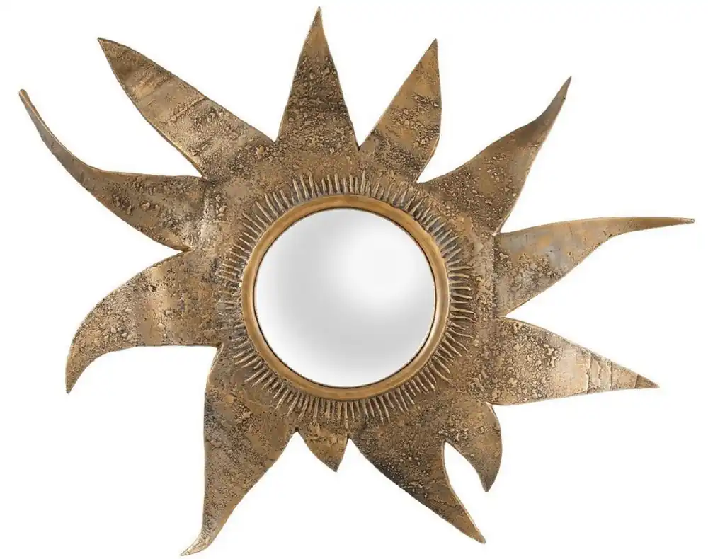 Casa Padrino espejo convexo de diseño latón vintage 83 x 9 x A. 75 cm - Espejo de pared para sala de estar - Espejo de armario - Calidad de Lujo Kracherpreis