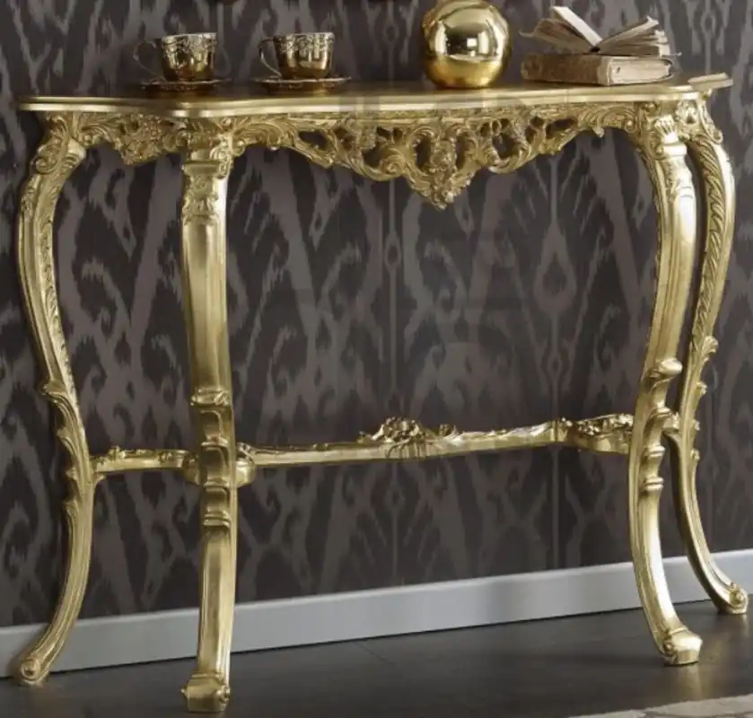 Casa Padrino consola barroca de lujo oro 114 x 31 x A. 83 cm - Suntuosa Mesa Consola de Estilo Antiguo con Hermosos Adornos - Muebles de Salón Barrocos Knallerangebot