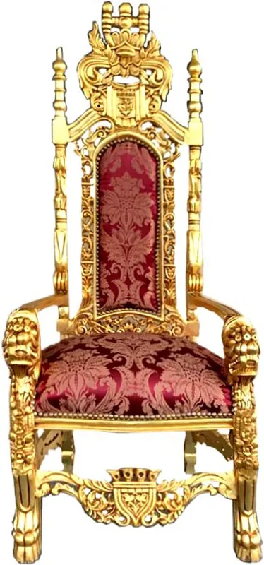 Casa Padrino sillón de trono barroco con diseño de burdeos / sillón king dorado - sillón de boda - sillón gigante Direkt Vom Hersteller