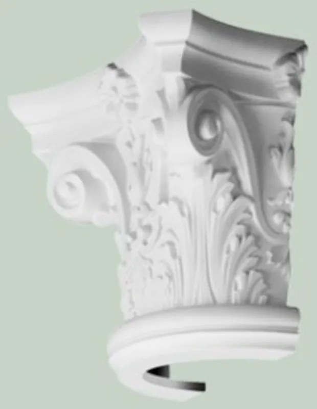 Casa Padrino pilar de elementos decorativos barrocos cabecero blanco 36 x 18 x A. 30 cm - Decoración de la Pared Adornada - Decoración Barroco Sonderangebot