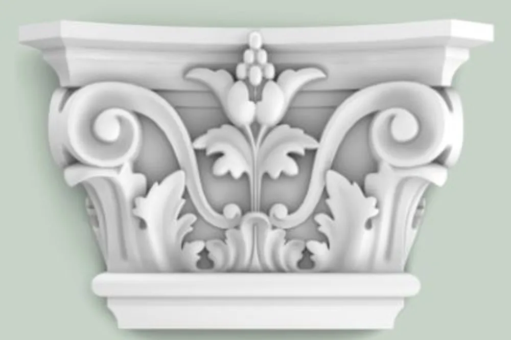 Knallerangebot Casa Padrino pilar de elementos decorativos barrocos cabecero blanco 22,8 x 6,2 x A. 14,9 cm - Decoración de Pared de Estilo Barroco